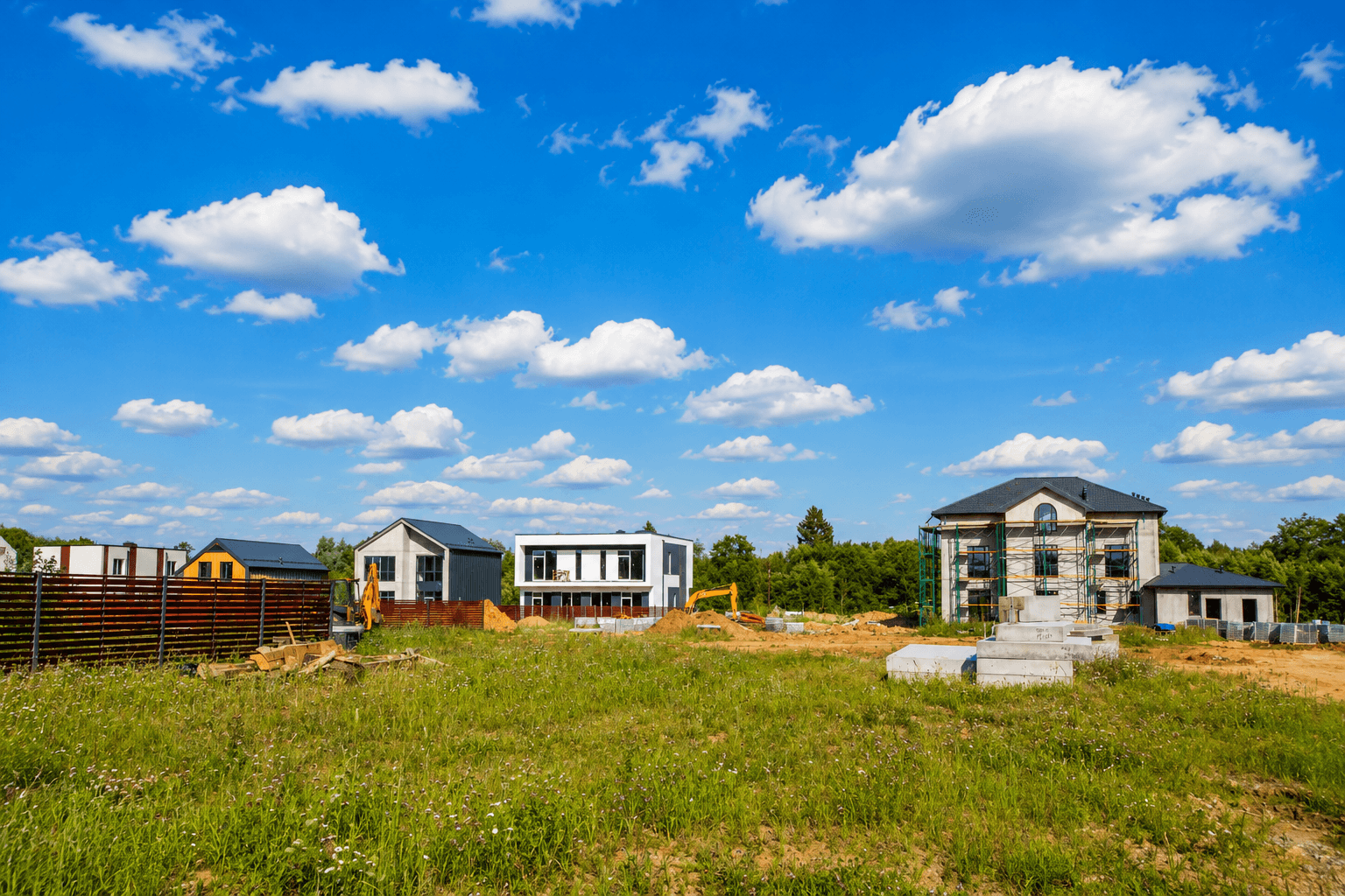 Homes under construction