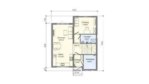 First-floor plan of project ПБ-131.3