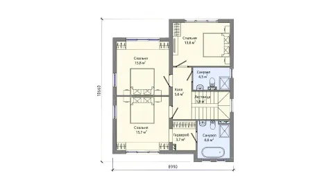 Second-floor plan of project БП-131.3