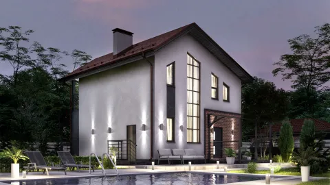 Вечернее фото two-storey house БЭНПАН МС-146/3.