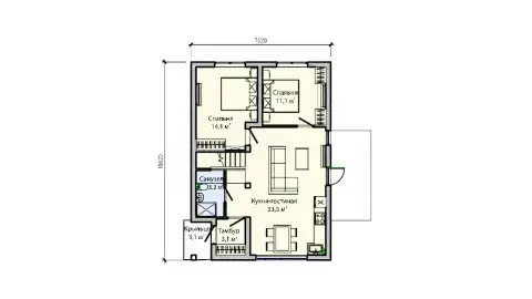 First-floor plan of project БП-115/2