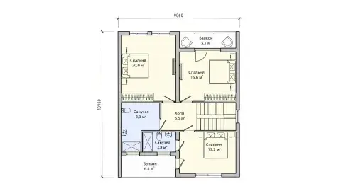 Second-floor plan of project ПБ-168