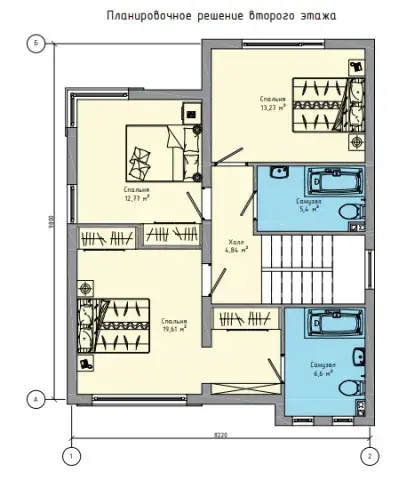 Second-floor plan of project БП-131