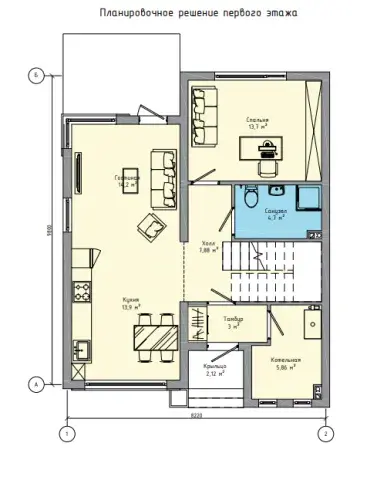 First-floor plan of project БП-131