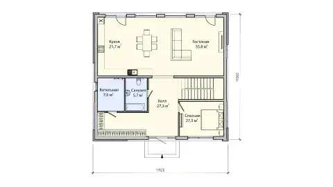 First-floor plan of project БП-224/2