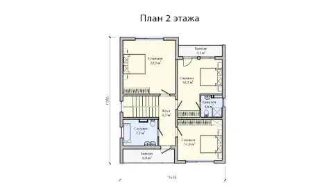 Second-floor plan of project Б-3