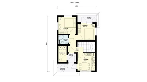 First-floor plan of project БП-107