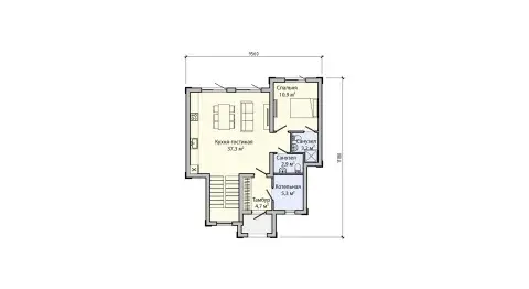 First-floor plan of project ПБ-134
