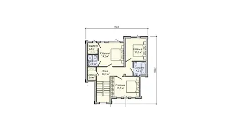 Second-floor plan of project ПБ-134