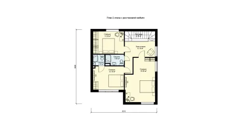 Second-floor plan of project БП-135