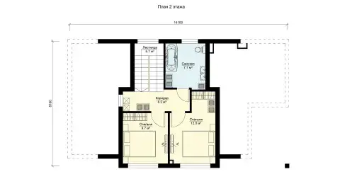 Second-floor layout projectа дачного дома БП-143.