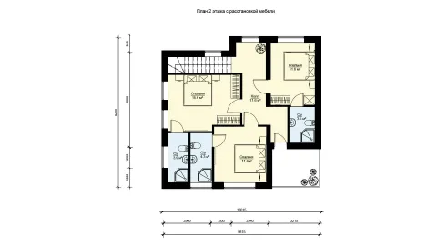 Second-floor layout дома to project БП-149