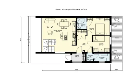 First-floor plan barnhouse project БП-156