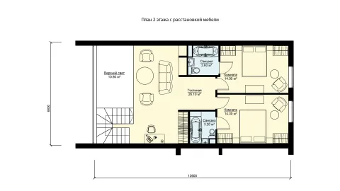 Second-floor plan barnhouse project БП-156
