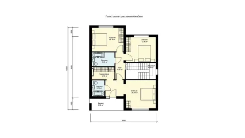 Second-floor plan of project БП-182