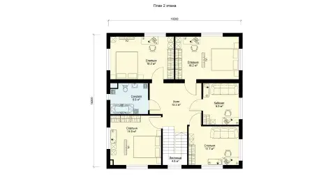 Second-floor layout projectа БП-186.
