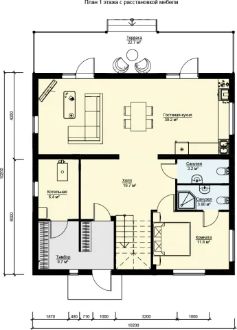 First-floor plan of project БП-188
