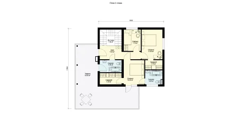 Second-floor plan two-storey house with a usable roof and garageом, project БЭНПАН БП-222.