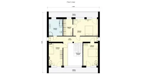 Second-floor plan two-storey house with a double-height space, project БЭНПАН БП-224.