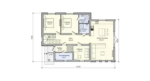 First-floor plan of project ПБ-217/1