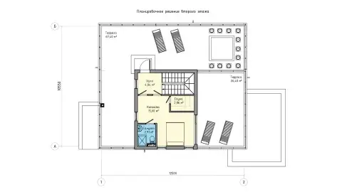 Second-floor plan of project ПБ-157