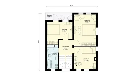 Second-floor layout two-storey house БЭНПАН МС-146/3.