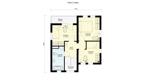 Second-floor plan of project МС-146 В