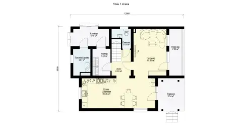 First-floor plan two-storey house BENPAN, project МС-202.