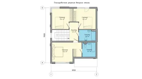 Second-floor plan of project ПБ-131