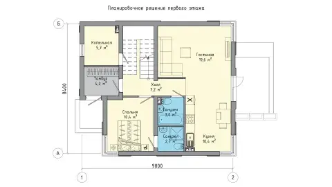 First-floor plan of project ПБ-136