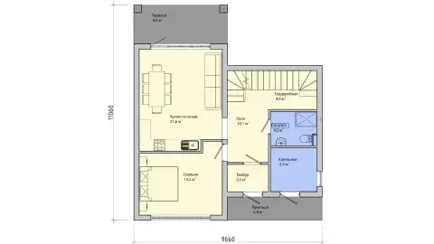 First-floor plan of project ПБ-155