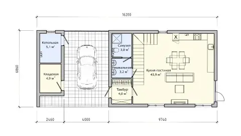 First-floor plan of project БП-154