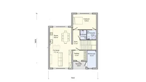 First-floor plan of project ПБ-159