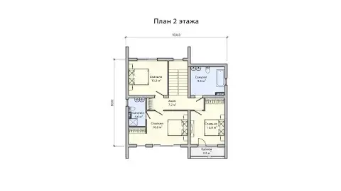 Second-floor plan of project ПБ-171