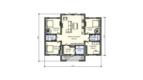 First-floor plan of project ПБ-175