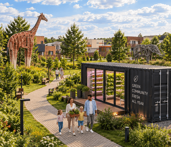 Vertical farm in the village