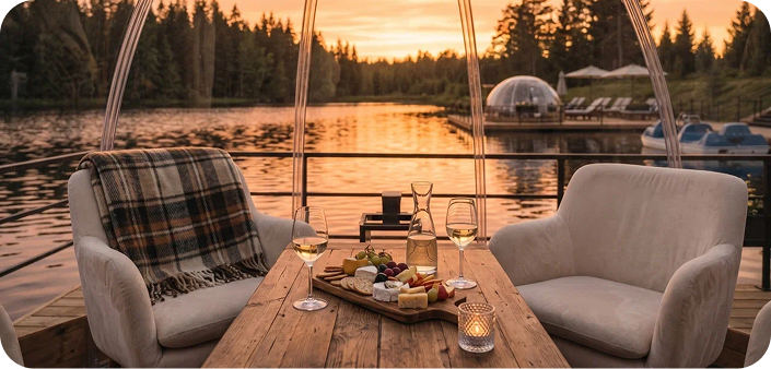 Comfortable rest on the pontoon